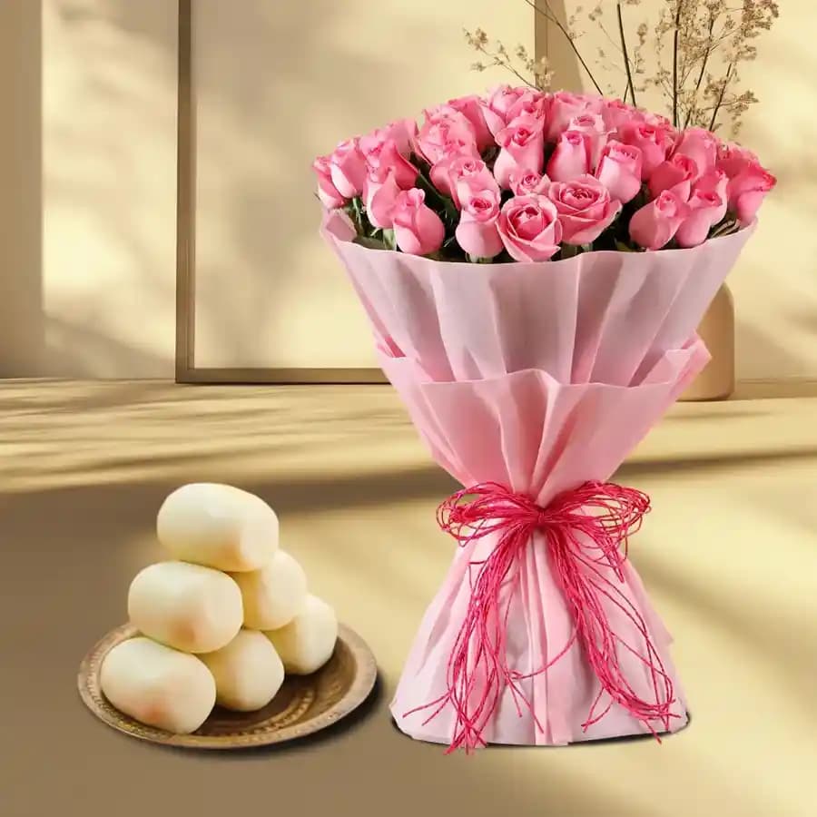 Palakova from Almond House with Pink Rose Bouquet