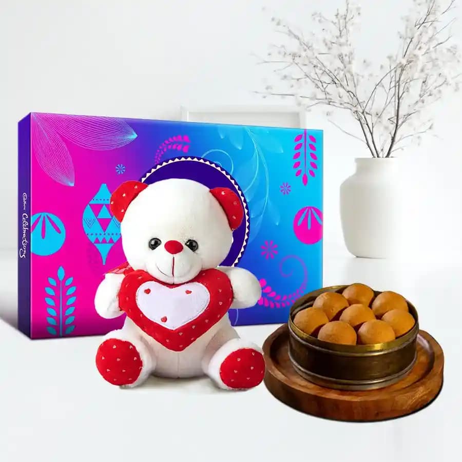 Bellam Sunni Laddu from Almond House with Teddy N Cadbury Celebration