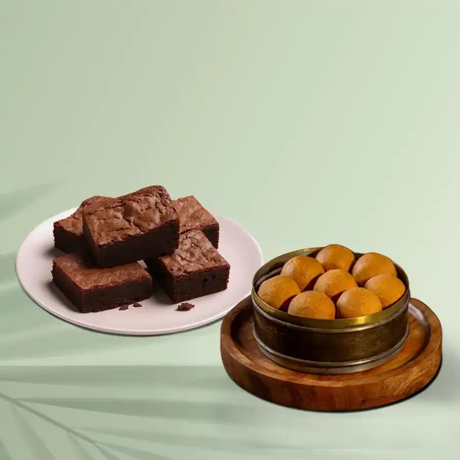 Bellam Sunni Laddu from Almond House with Brownies