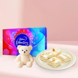 Sweet Malai Delight with Plush Bear & Chocolates 1