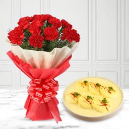 Heavenly Rasmalai with a Red Floral Touch 1