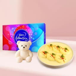Sweet Delight Combo with Rasmalai, Teddy, and Chocolate 1