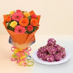 Charming Almond Rose Delight with a Handpicked Flower Bouquet 1