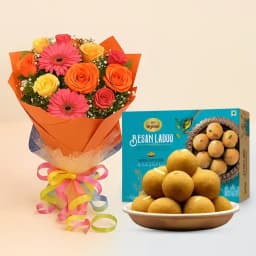 Delightful Duo: Laddus & Blossoms 1