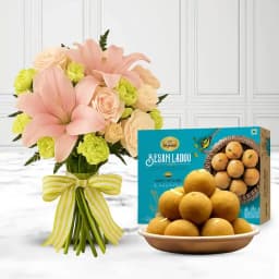Festive Delight: Laddu & Floral Elegance 1