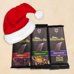 Delicious Cadbury Bournville Chocolate in Santa Clause Cap 1