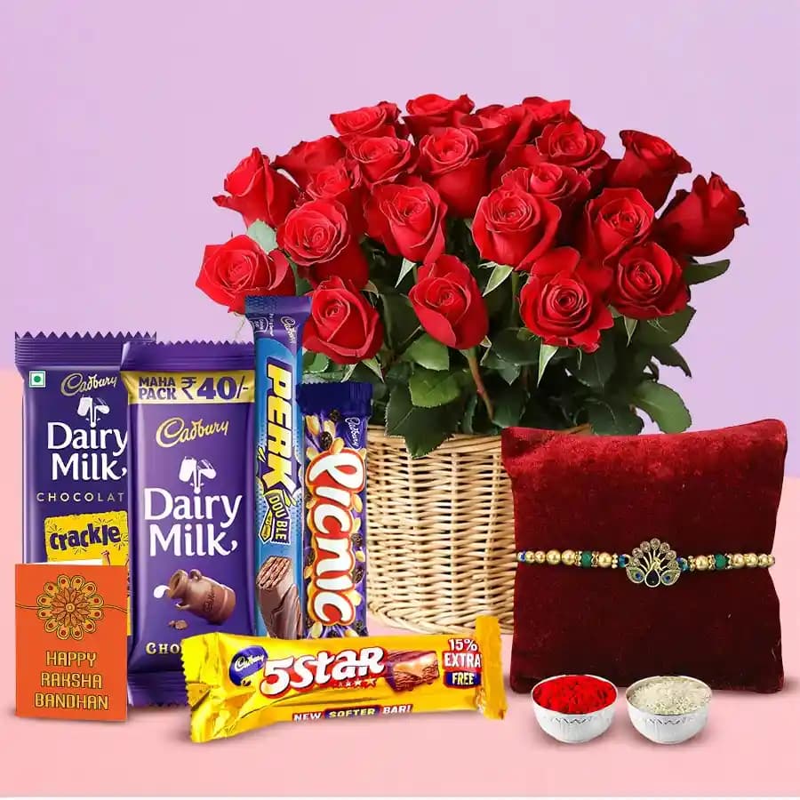A Blooming Delight: Roses & Chocolates Gift Set