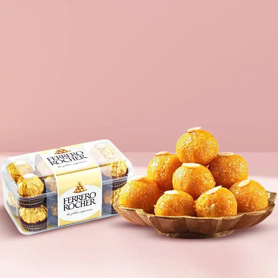 Haldirams Laddoo N Ferrero Rocher Chocolates