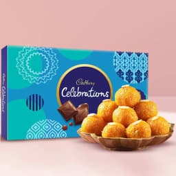 Combo of Cadbury Celebrations with Haldirams Laddoo 1
