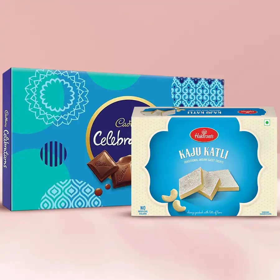 Haldirams Kaju Katli with Cadbury Celebration Pack
