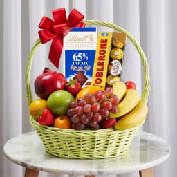 Delightful Basket of Fresh Fruits N Chocolates 1