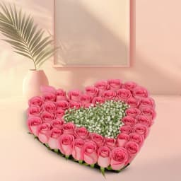 Charismatic Pink Rose Heart (50 Roses) 1
