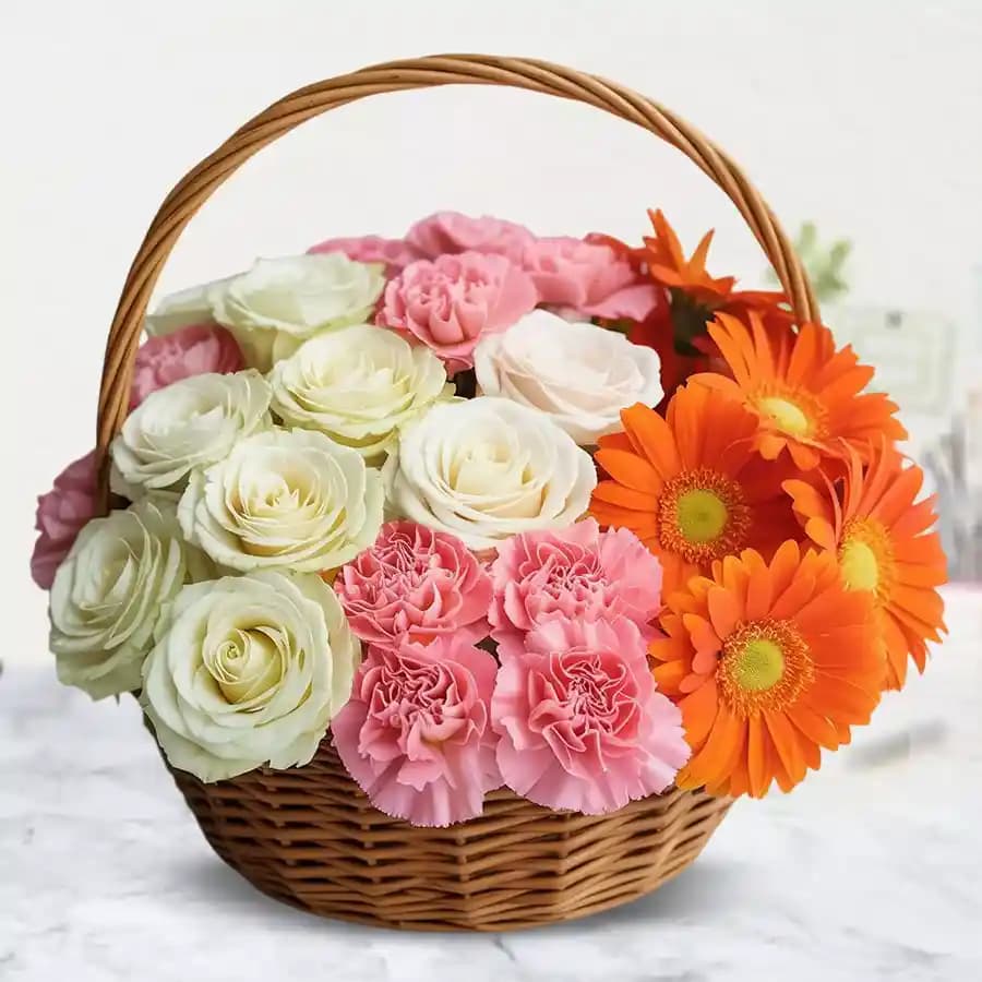 Charming Mixed Blooms Basket