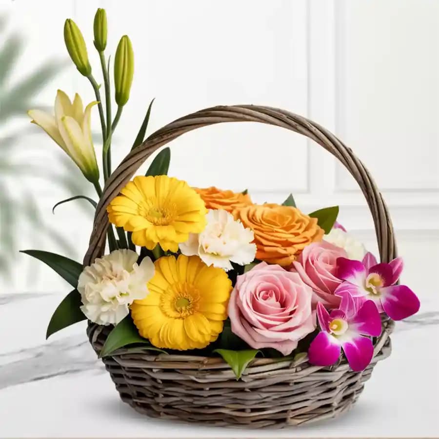 Stunning Mixed Flowers Basket