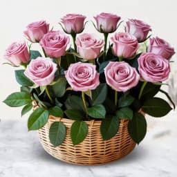 Impressive Pink Perfection Roses Basket 1