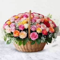 Amazing Basket of 100 Mixed Roses 1