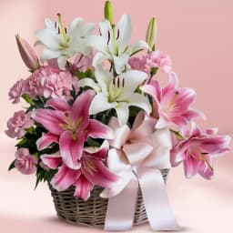 Magnificent Basket of Lilies n Carnations 1