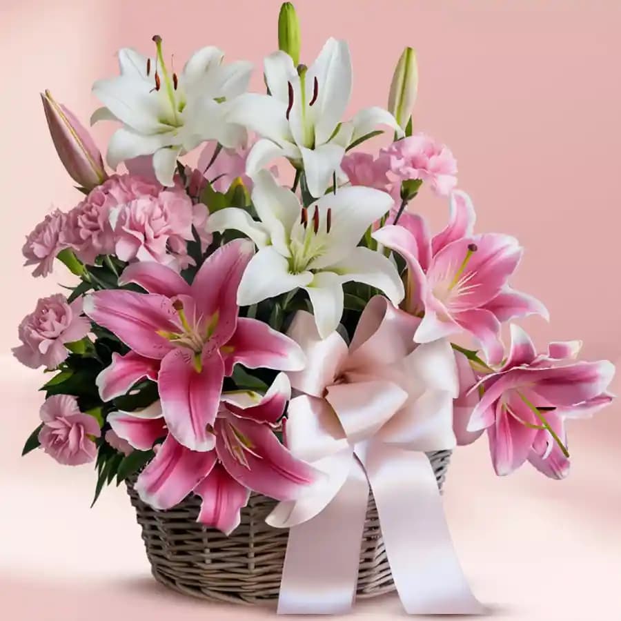 Magnificent Basket of Lilies n Carnations