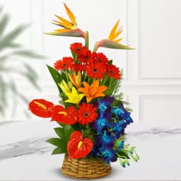 Vibrant Floral Harmony Basket 1