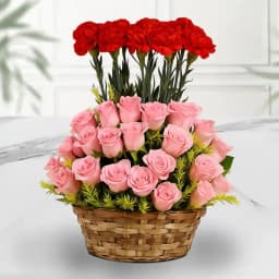 Romantic Blossoms in a Woven Basket 1