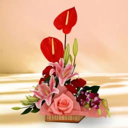 Radiant Floral Delight Basket 1