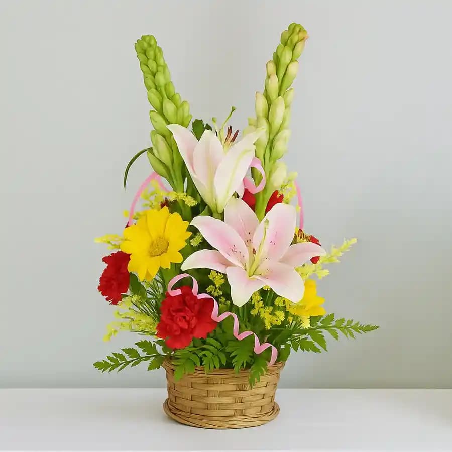 Garden Elegance in a Basket