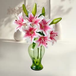 Charming Pink Lily Bouquet in Luxe Crystal 1