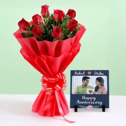 Personalized Floral Photo Tile 1