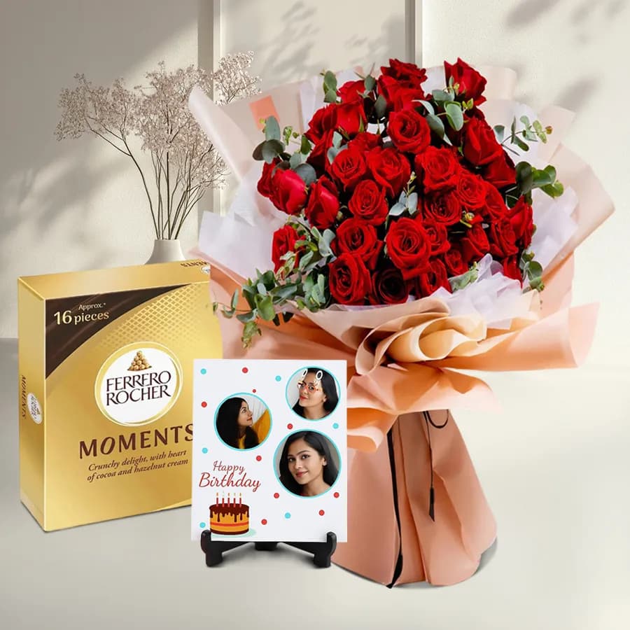 Forever Cherished: Roses and Delightful Treats