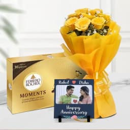 Timeless Treasures Tile with Golden Blooms 1