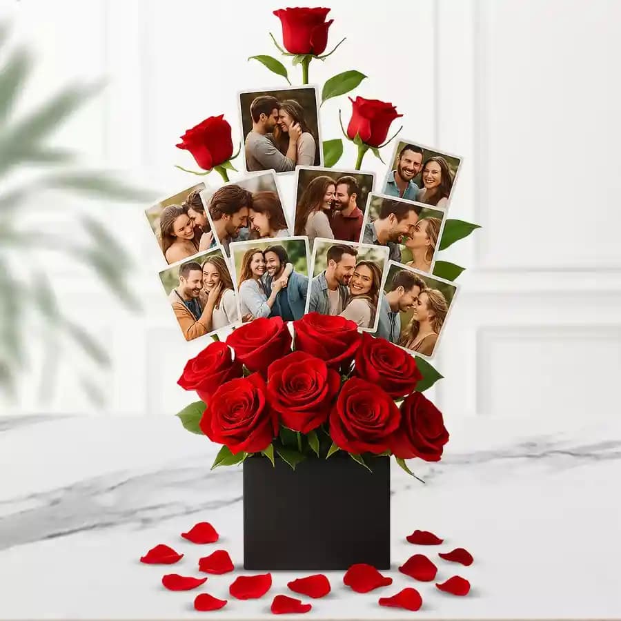 Heartfelt Roses and Memory Collage