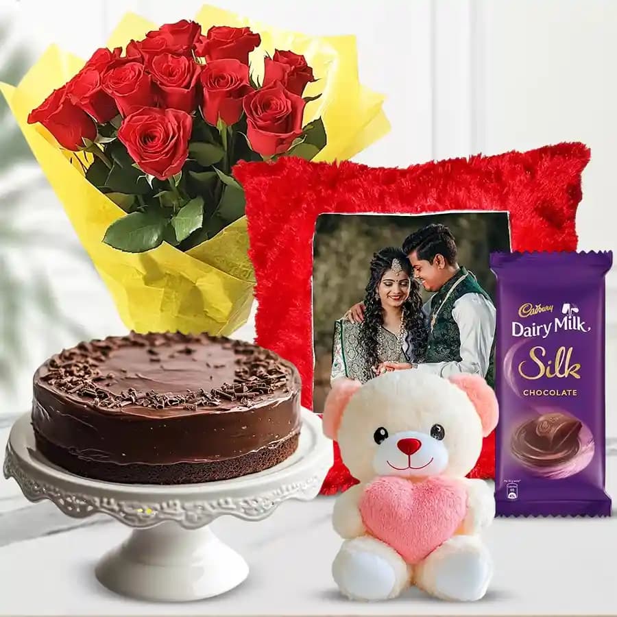 Heartwarming Gift Set with Customized Photo Cushion