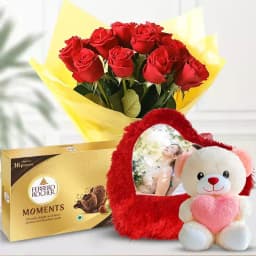 Cushion of Love with Roses and Sweet Treats 1