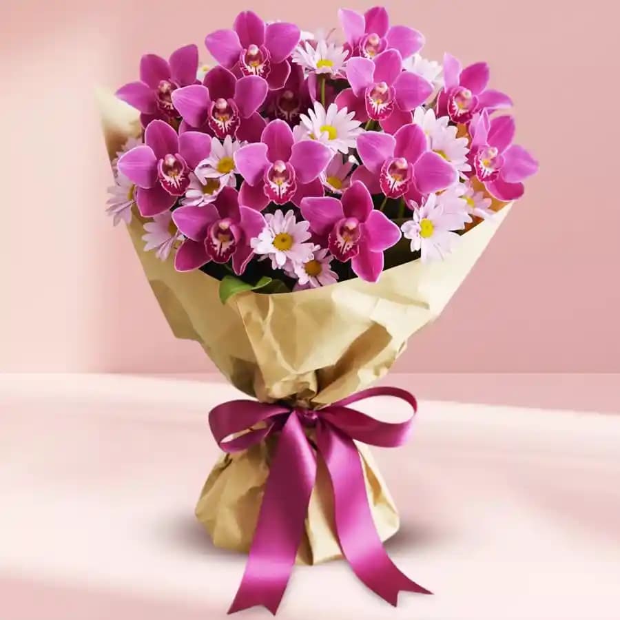 Orchid & Daisy Delight