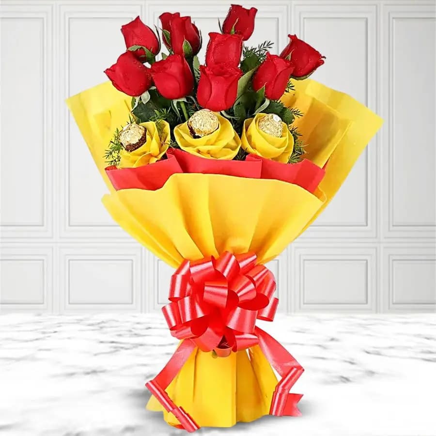 Elegant Blossom Surprise with Gourmet Chocolates