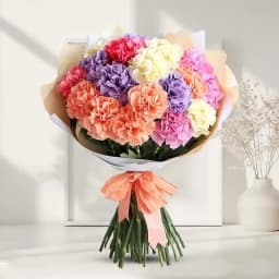 Cheerful Bouquet of Colorful Carnations 1