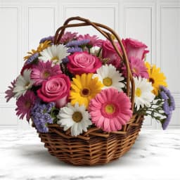 Radiant Floral Harmony Gift Basket 1