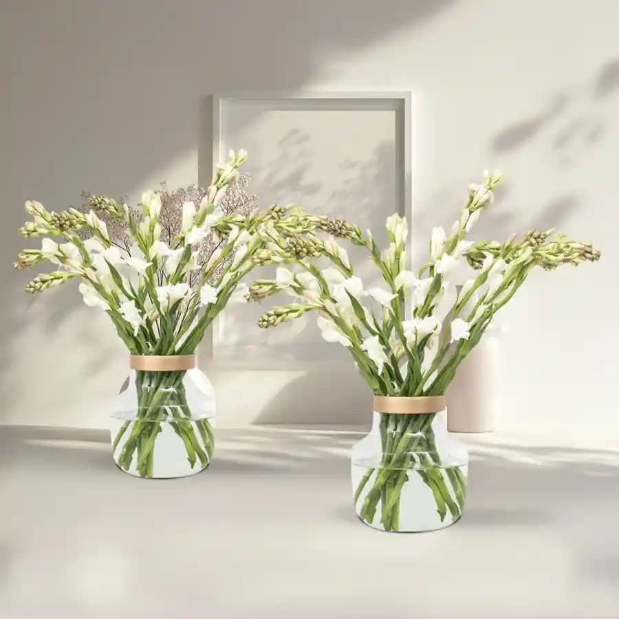 Circle of Life Tuberoses in Separate Vase