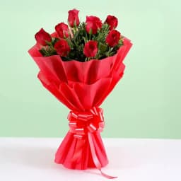 Exotic Dutch Roses Tissue Wrapped Bouquet 1