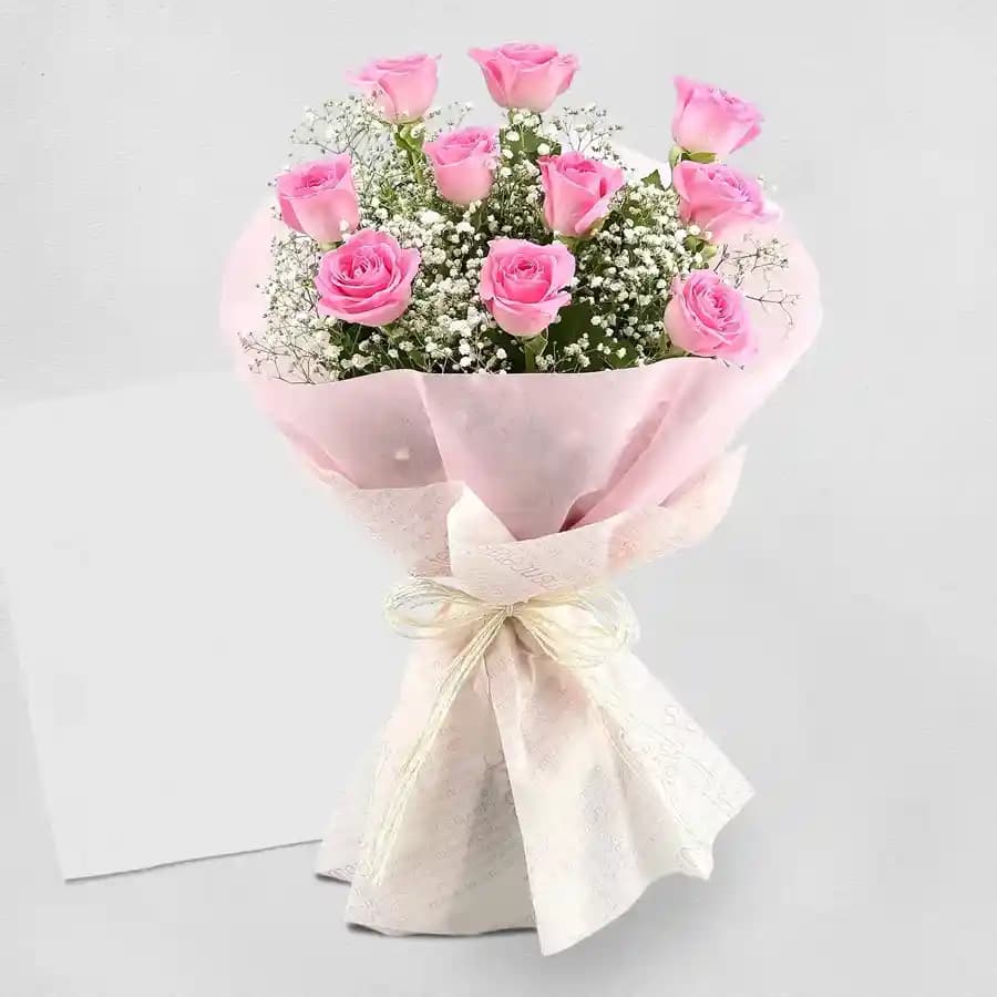 Fascinating Pink Roses Bouquet