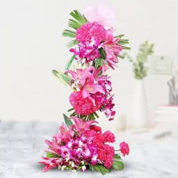 Admirable Tall Arrangement of 50 Assorted Flowers 1