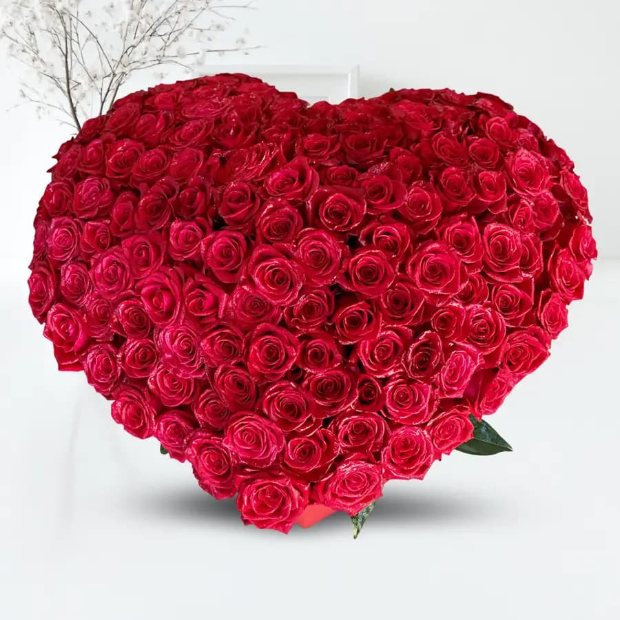 Captivating Red Roses Heart Shaped Arrangement