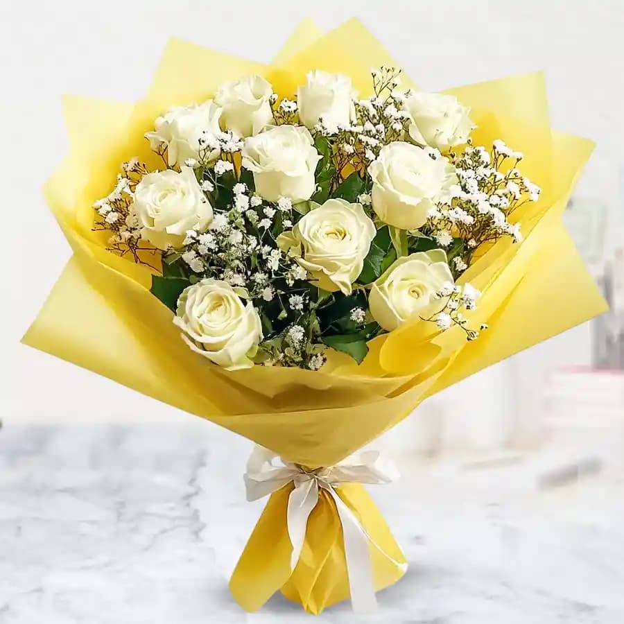 Eternity White Roses Bouquet