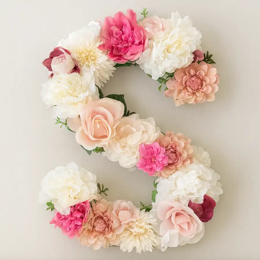 Impressive Mixed Flowers Alphabet Arrangement