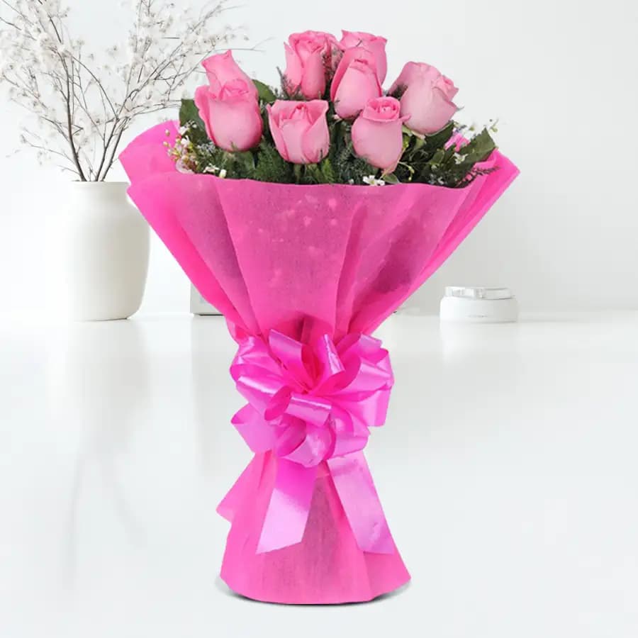 Roses with Love 6 Pink Roses Bouquet
