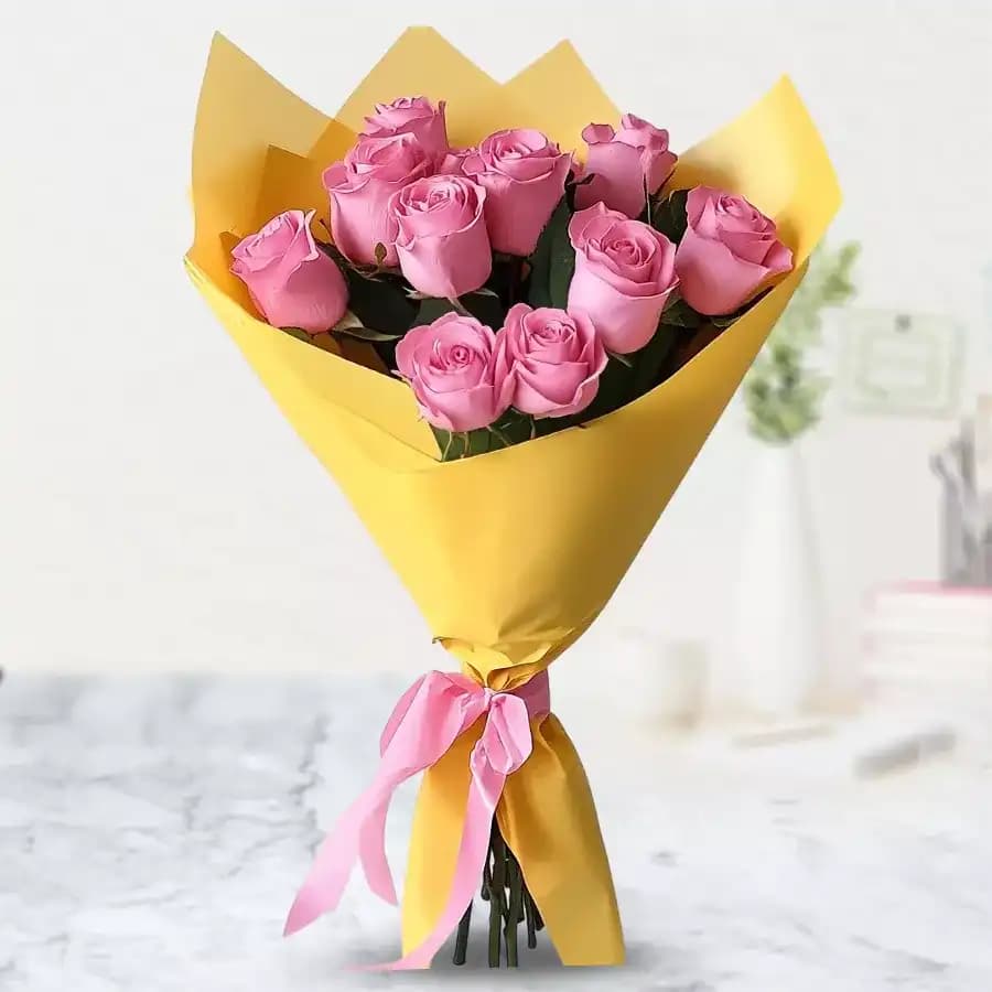 Fresh Pink Roses Bouquet