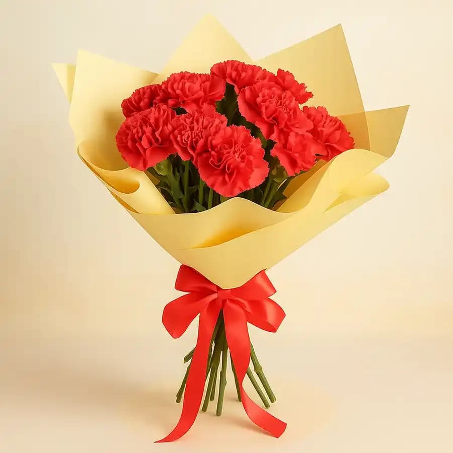 Beautiful Red Carnations Bouquet