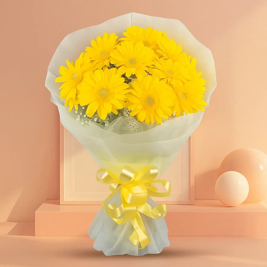 Blossoming Yellow Gerberas Bouquet