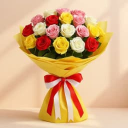Vibrant 24-Count Assorted Roses Bouquet 1
