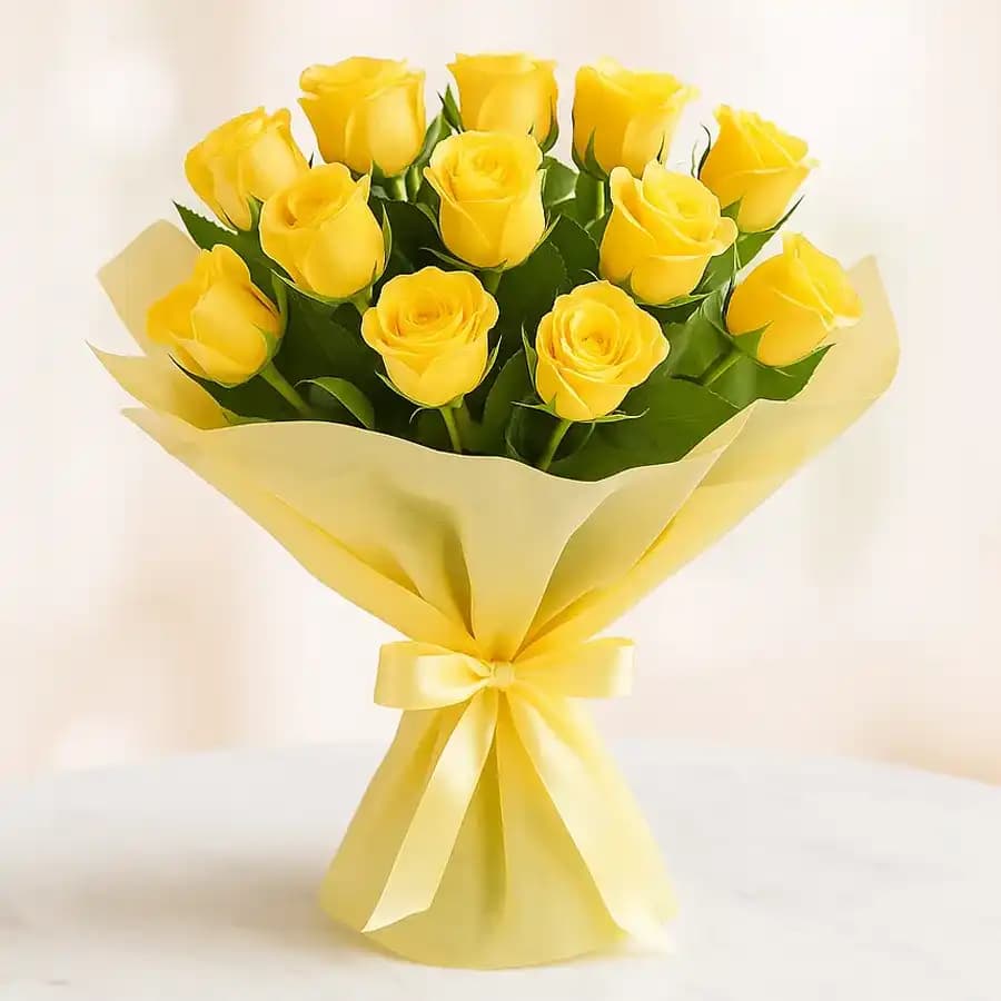 Charming Yellow Roses Bouquet